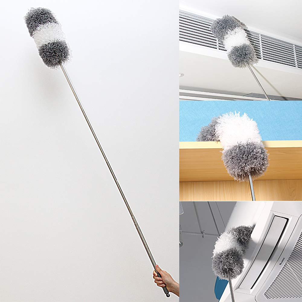 250cm Extendable Microfiber Duster,Telescoping Stainless Steel Pole