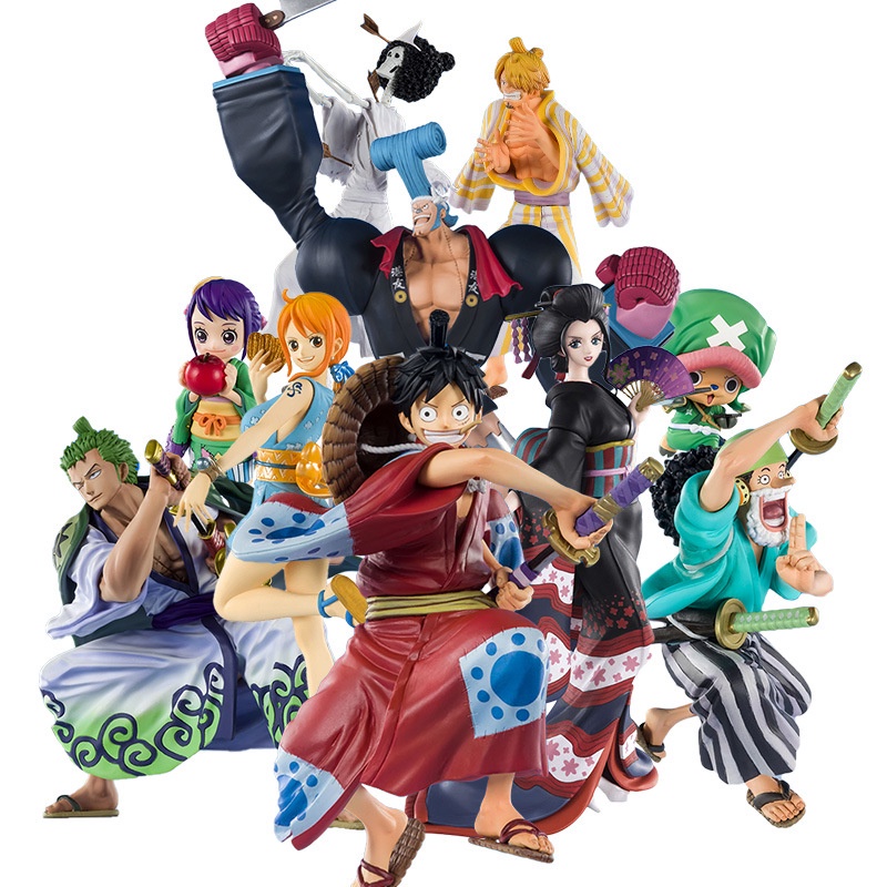 Anime One Piece Figure 18cm Luffy Zoro Sanji Nami Robin Usopp Kikunojo Boa Hancock Sofa Action 0339