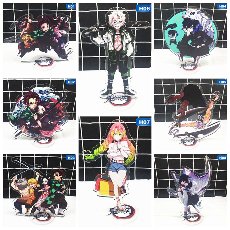 Demon Slayer Cute Acrylic Anime Figure Stand Double-sided ...