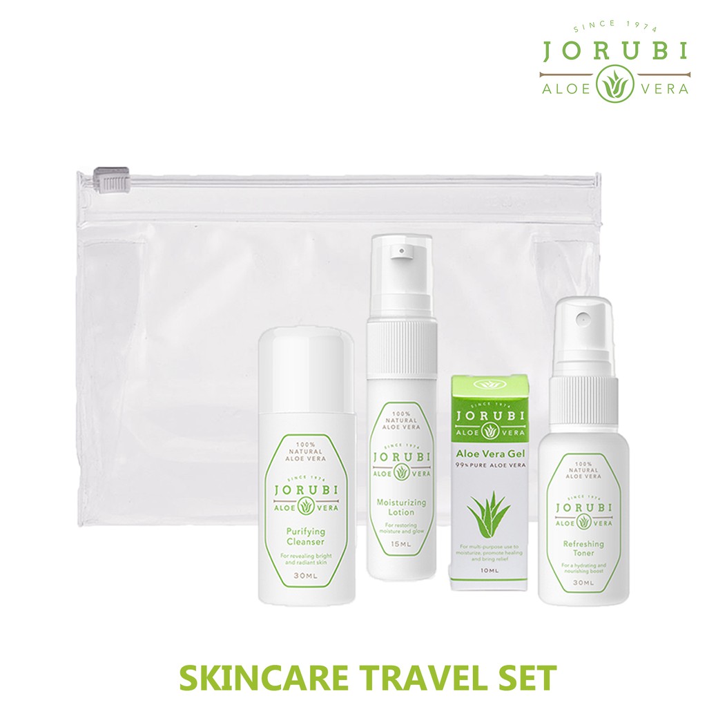 Skincare Travel Kit (Aloe Vera Gel, Cleanser, Toner, Moisturizer