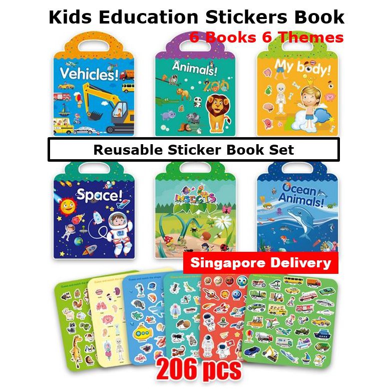 Kids Education Reusable Sticker Book (6Themes) English & Mandarin Learning Sticker Book – >>> top1shop >>> shopee.sg 🛒🛍🛒