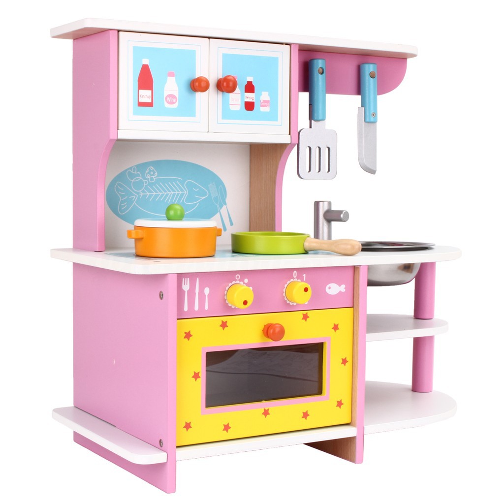 girls pink play kitchen