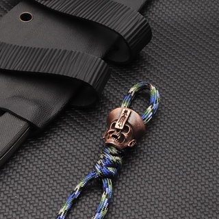 Cnedc Raw Copper Skull Pendant Keychain DIY Brass Beads #7