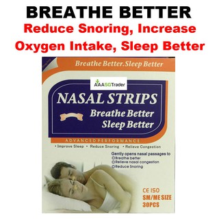 Image of 30 Strips x Breathe Better Sleep Better Nasal Strip Anti Snore Sleep Aid Open Nasal Channel to Reduce Snoring