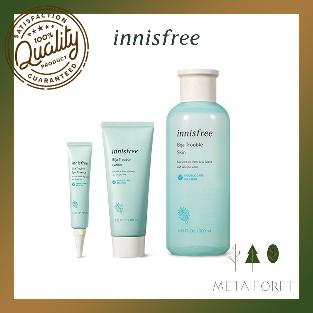 Innisfree Bija Trouble Set Lotion 100ml Skin 200ml Spot Essence 15ml Shopee Singapore