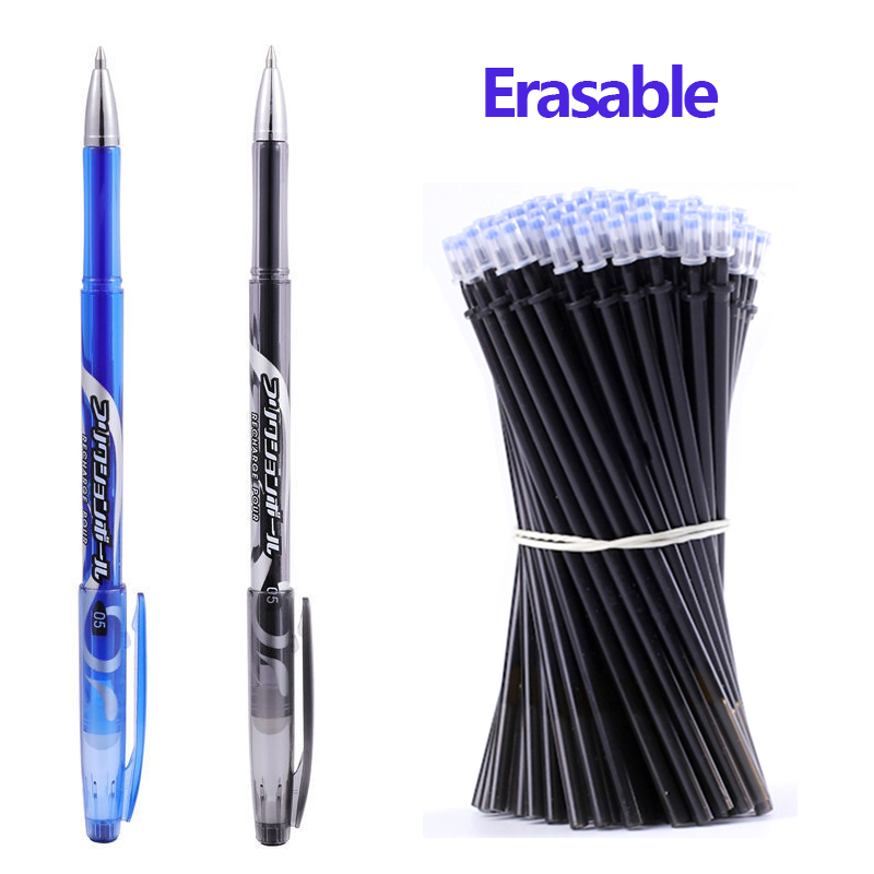 Erasable pen ballpen Black & Blue ink gel pen set Refills ball tip