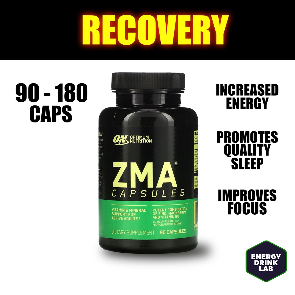 Optimum nutrition zma 90-180 capsules, muscle recovery and endurance supplement | shopee singapore
