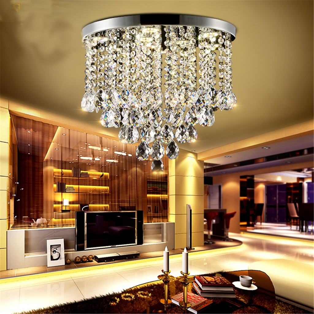 220v 27w Modern Crystal Led Ceiling Light Pendant Lamp Flush