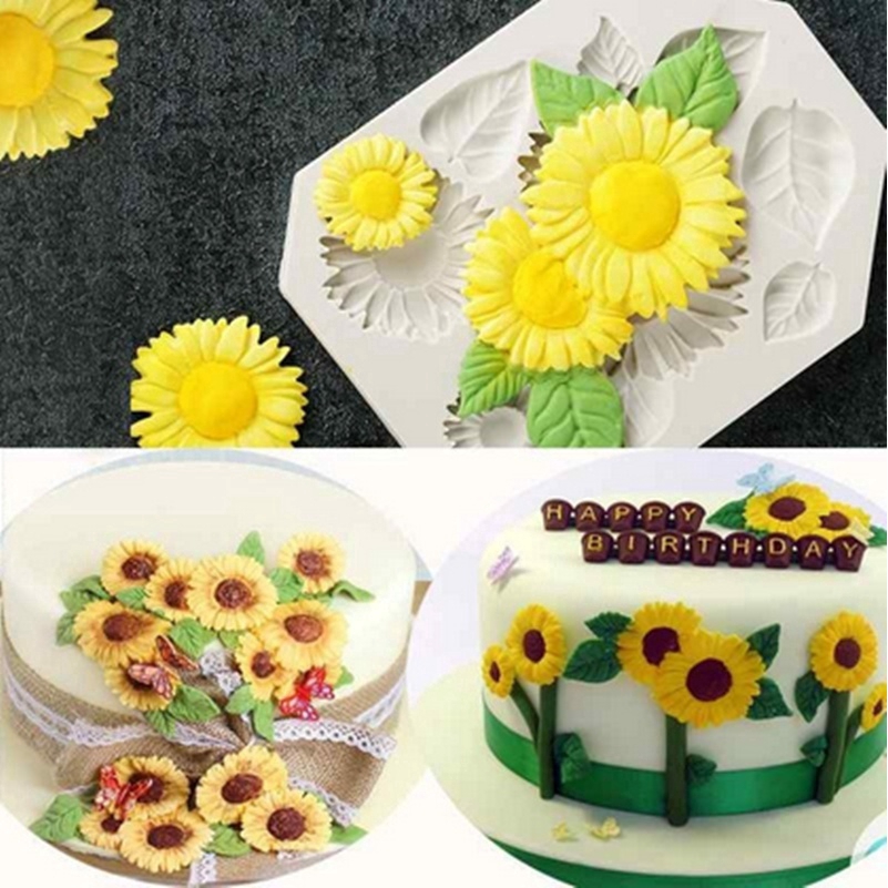 Silicone Mold Sunflower Shape Diy 3d Fondant Jelly Molds Cake
