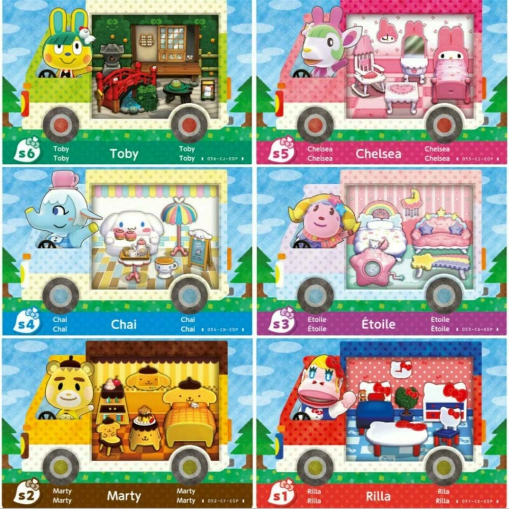 Animal Crossing Saniro Amiibo Cards x6 Sanrio RV A Set Of Mini Cards ...