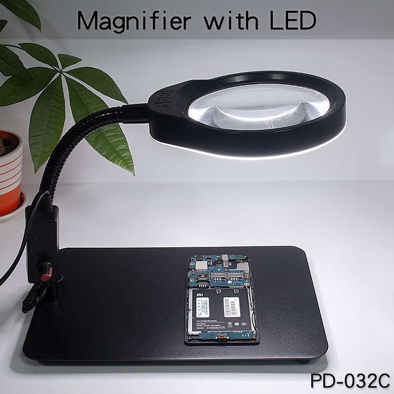 Desktop 10x Magnifier Led Desk Lamp Lighting Loupe Multifunction Magnifying Glass For Reading Repair Shopee Singapore