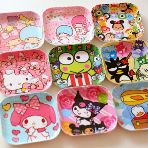 CHARACTER MELAMINE SQAURE PLATE*DISH*HOLDER*FANCY*CUTE*COLDHOT -3/100 ...