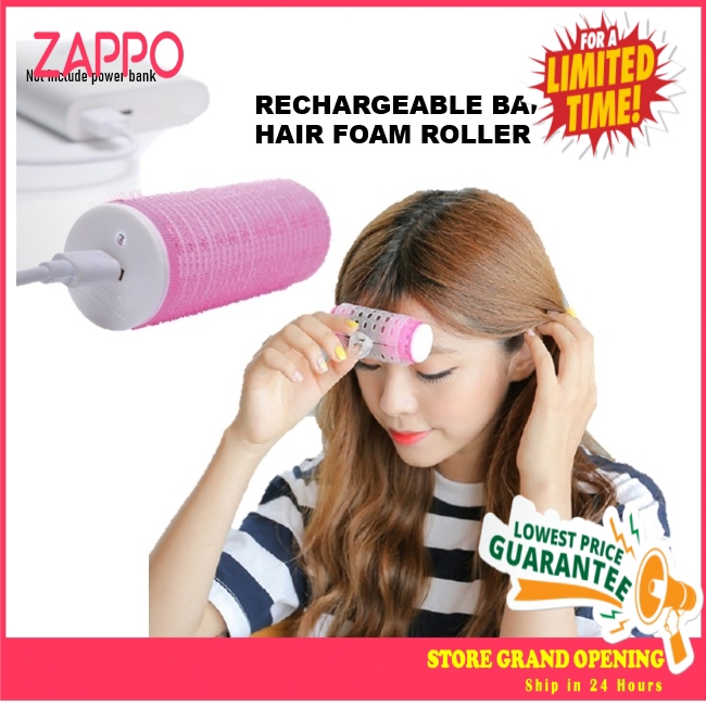 ZAPPO Korean Hair Curler Rollers Rechargeable Portable Heated Hair