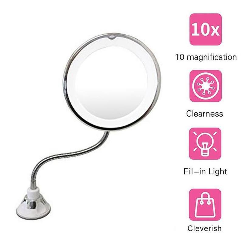 10x magnifying lighted makeup mirror