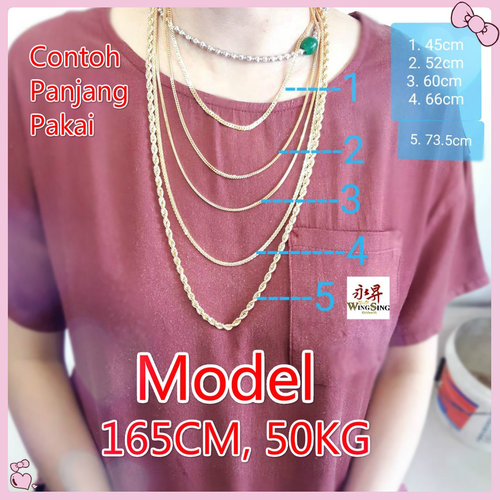 Shop Malaysia Wing Sing 916 Gold Solid Machine Chain Rantai Leher Mesin Padu Emas 916 Shopee Singapore