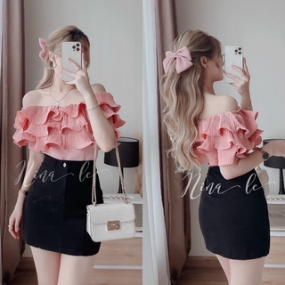 Lightning Pleated Shirt With Skirt Legs (Shirt With Breast Pad) 3 Colors As A Gentle And Graceful Women'S Fashion Picture