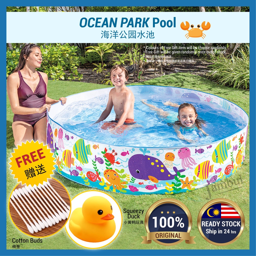 Intex Ocean Children S Swimming Pool Toy Baby Swimming Pool Mainan Kolam Renang Budak Mandi 56452 Shopee Singapore