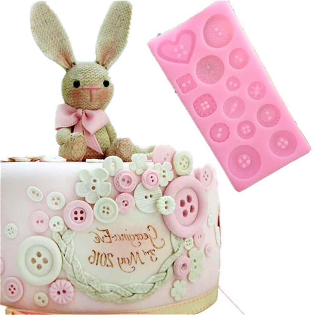 Baking Mold Heart Button Rose Shape Silicone Mould Fondant Cake