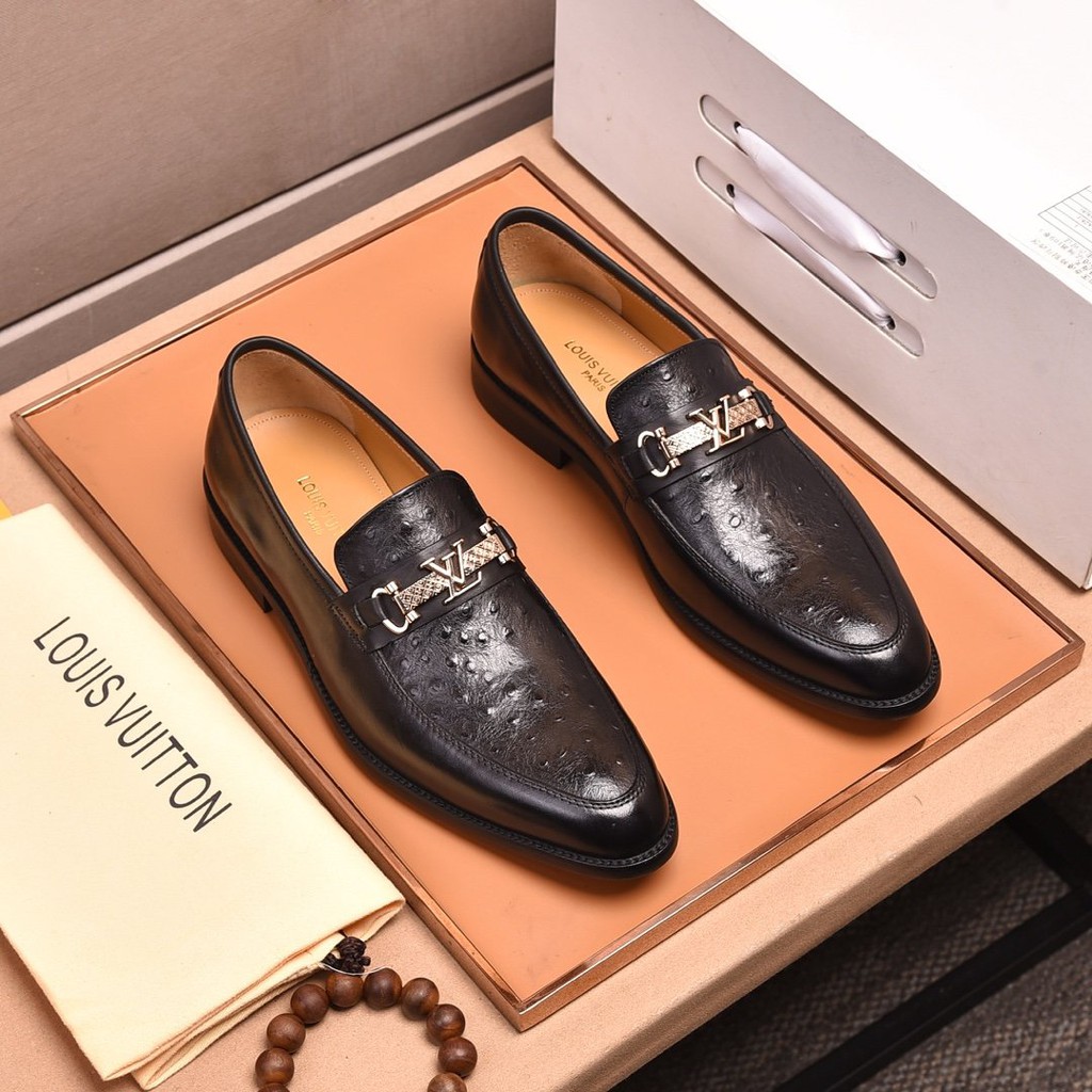 Original 2020 LV Louis Vuitton Men&#39;s Brown Leather Oxfords Shoes Size: 38-44 168793 | Shopee ...
