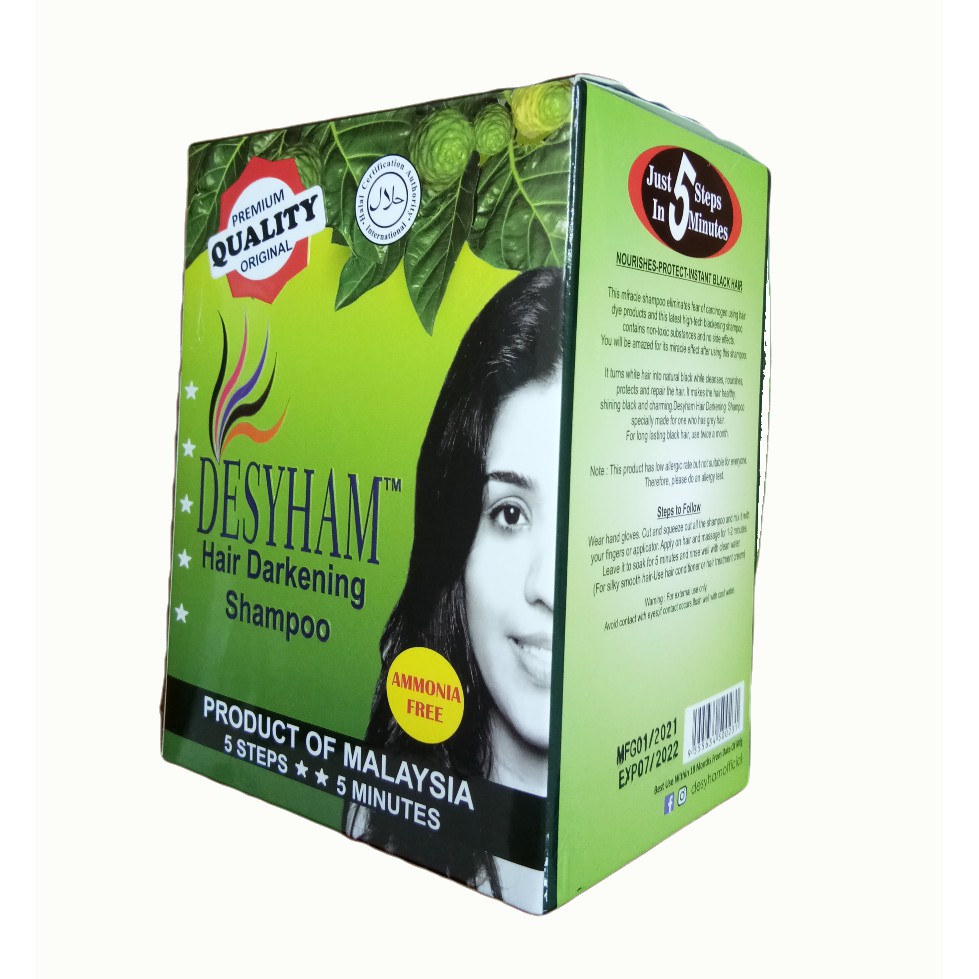 Shop Malaysia Desyham Hair Darkening Shampoo Hair Dye Black Shopee Singapore