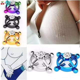 2PCS Women Stainless Steel Crystal Shields Bars Nipple Piercing Body Jewelry SG 