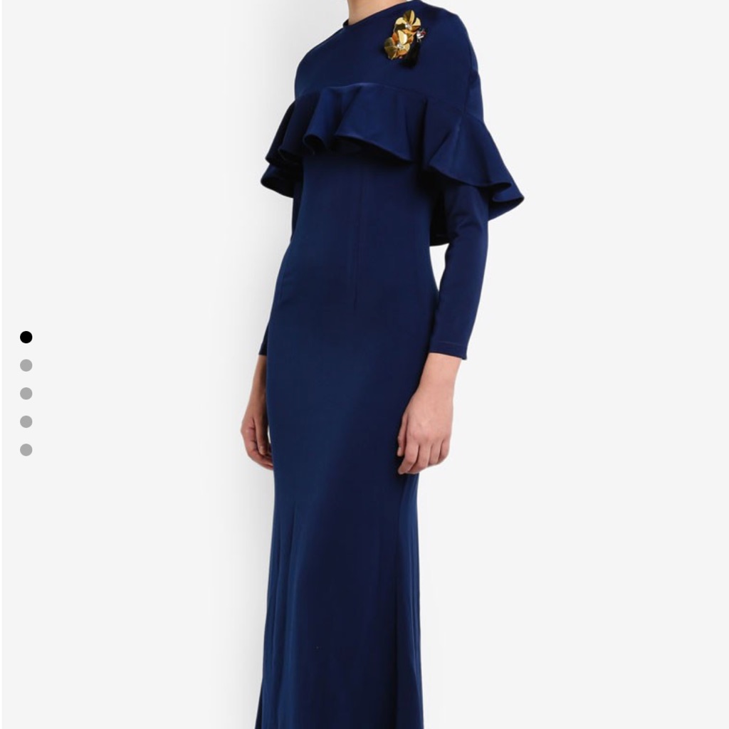navy blue cape dress