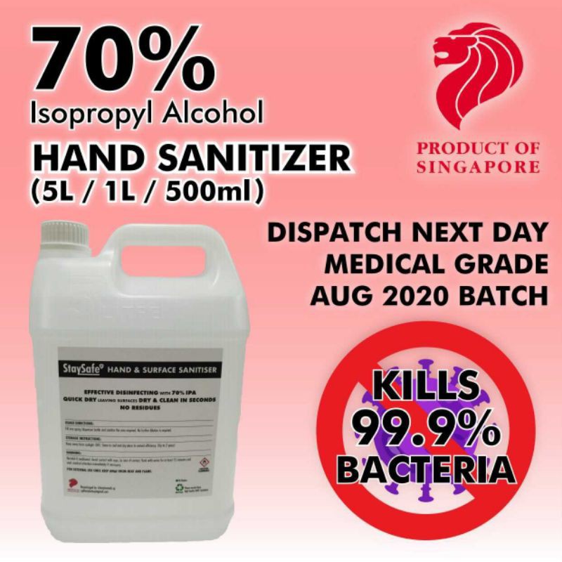 Sanitizer / Surface Disinfectant 70% Isopropyl Alcohol Based (Hospital ...