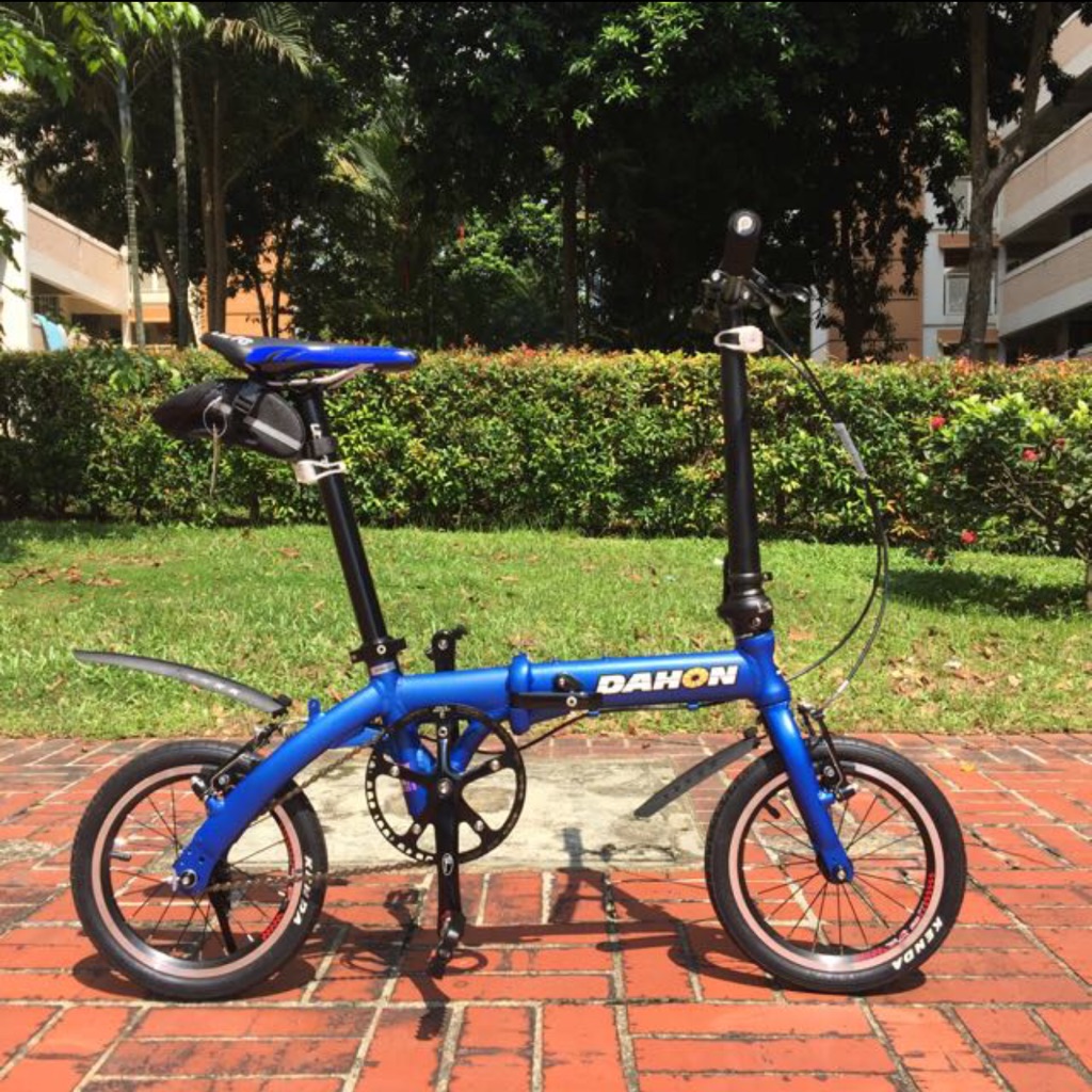 blue folding bike