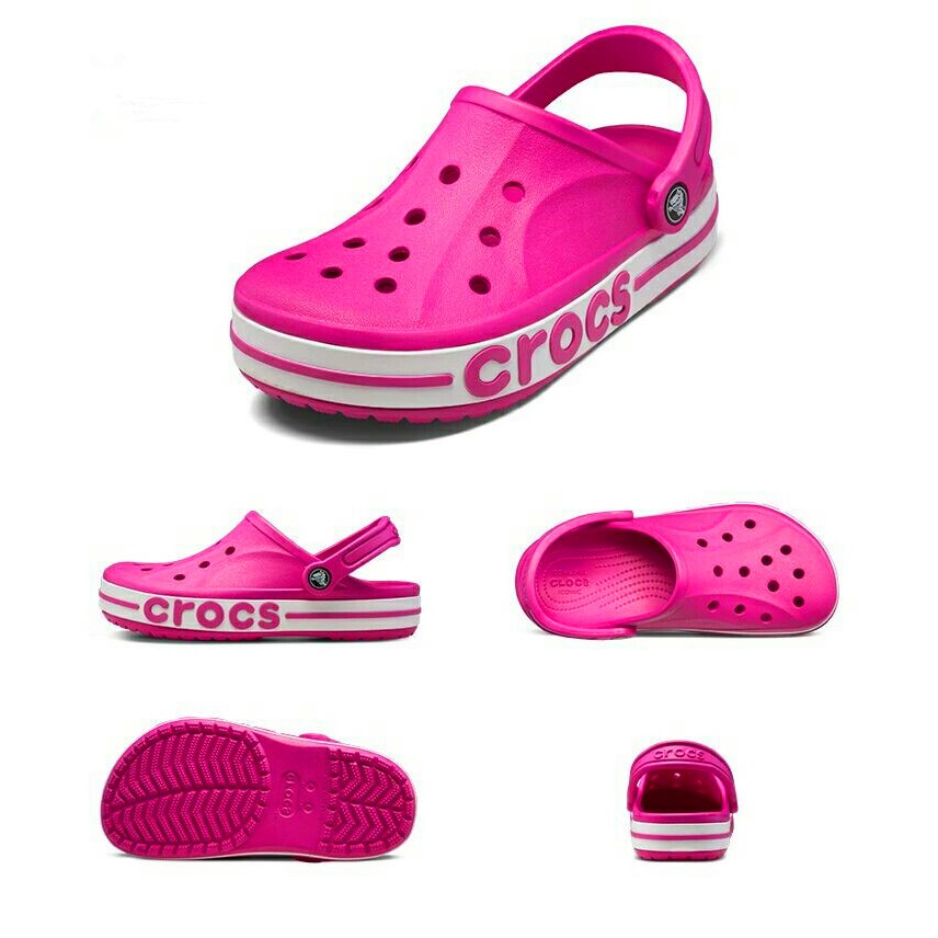 ladies pink crocs