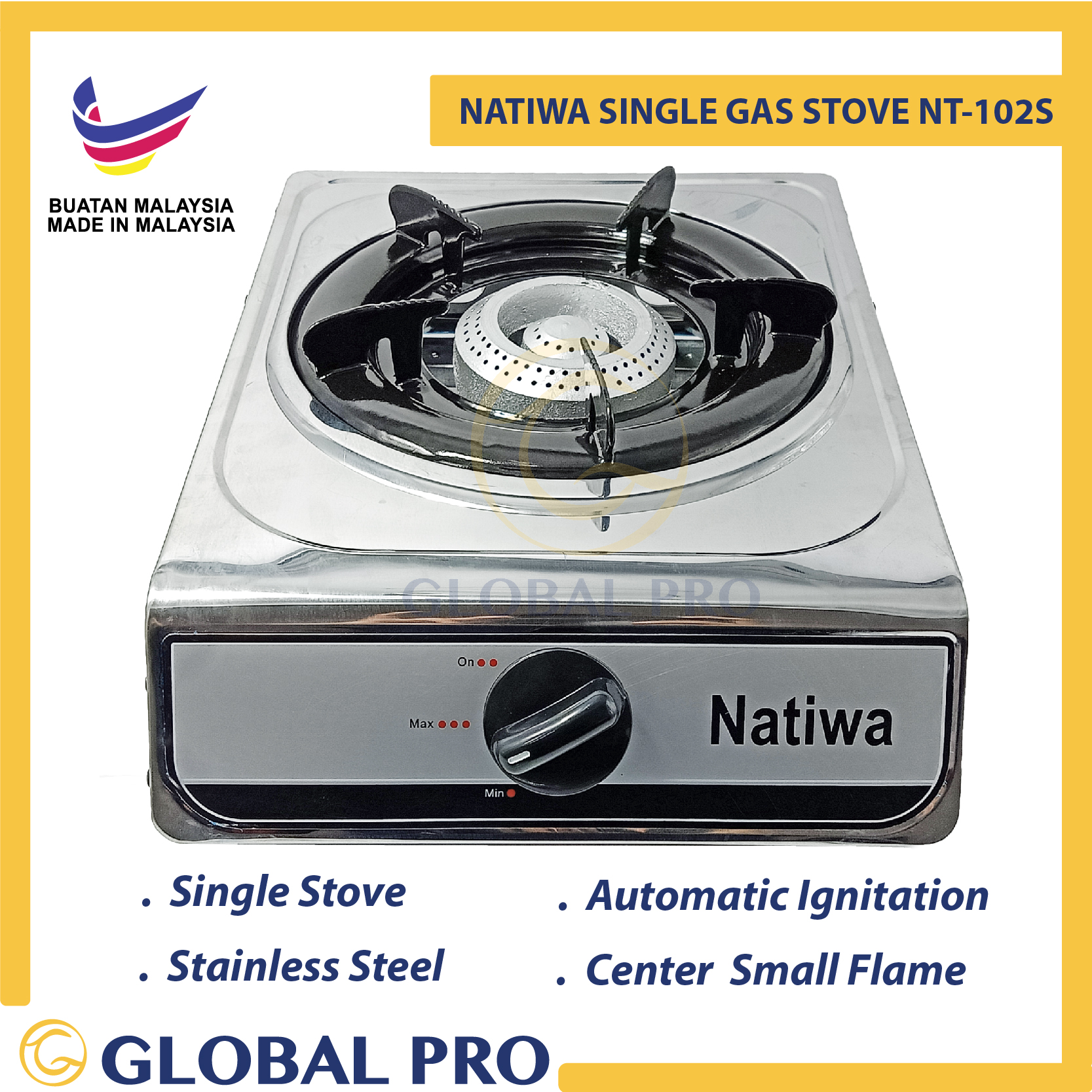 Natiwa Single Gas Stove Nt 102s Buatan Malaysia Dapur Gas Er10s Shopee Singapore