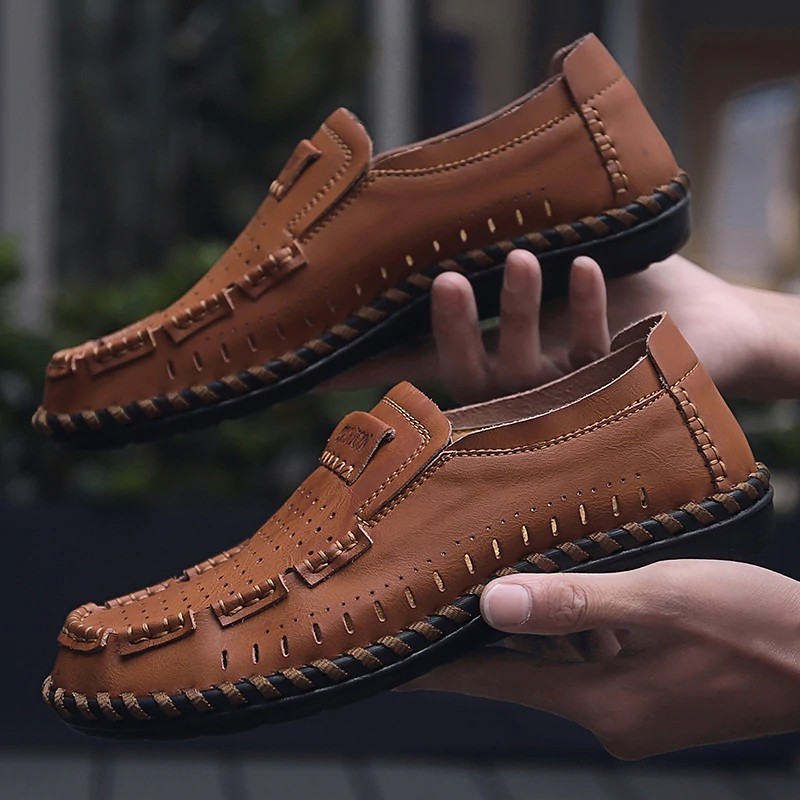 brown leather casual shoes