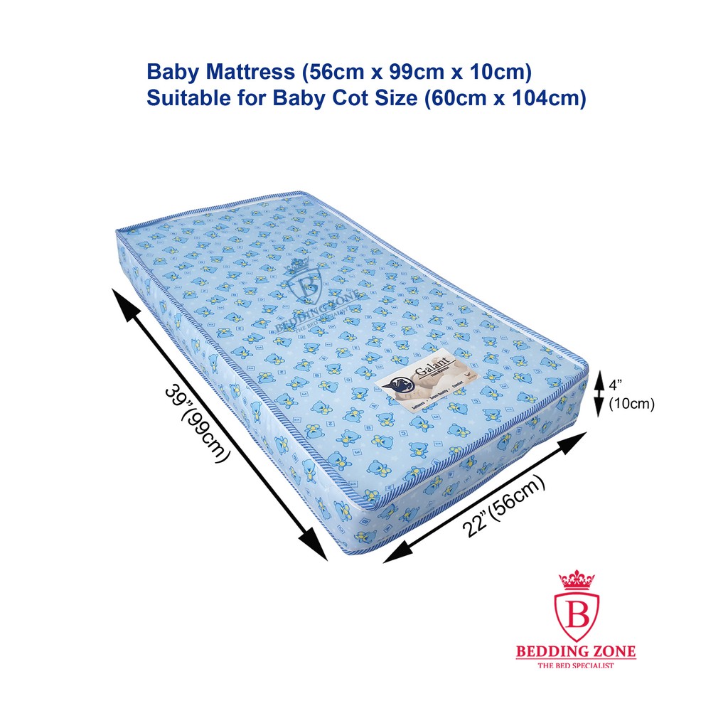 Baby Mattress Tilam Baby Saiz 56cm X 99cm X 10cm Ankle For Saiz Baby Castle 60cm X 104cm Shopee Singapore
