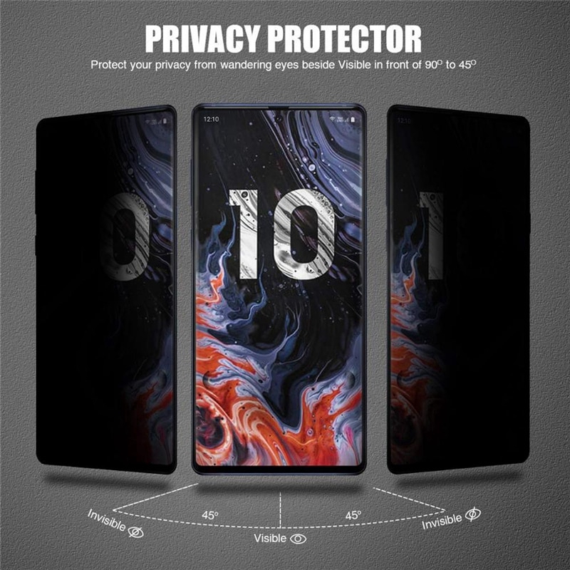 Samsung Galaxy S8 S9 S10 Plus Note 8 9 10 UV Privacy Full Glue Tempered Glass Screen Protector