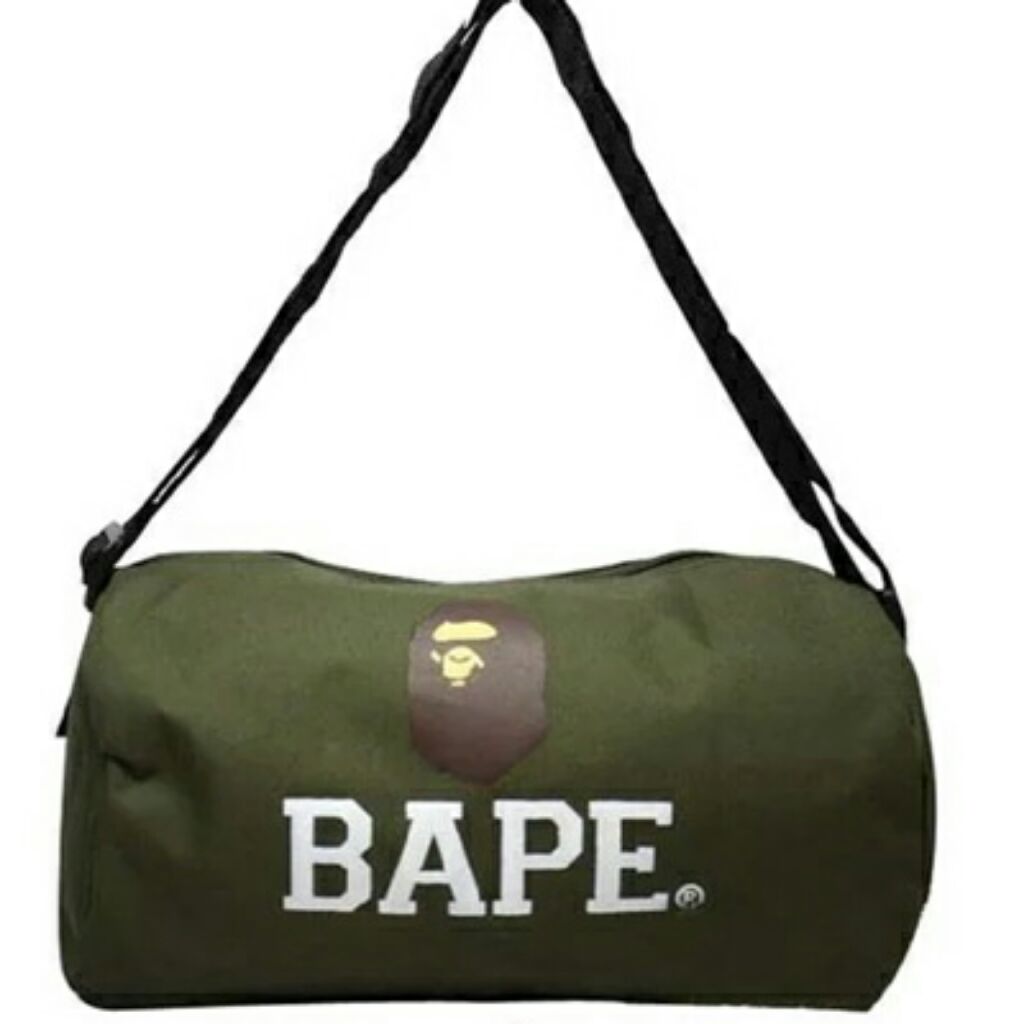 bape duffle bag green
