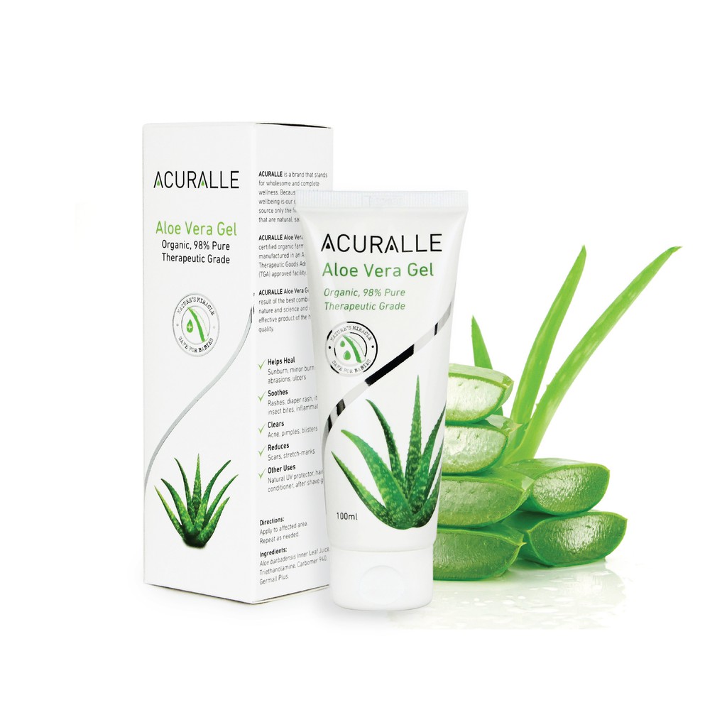 Acuralle Aloe Vera Gel 98 Pure Aloe Vera Organic Therapeutic