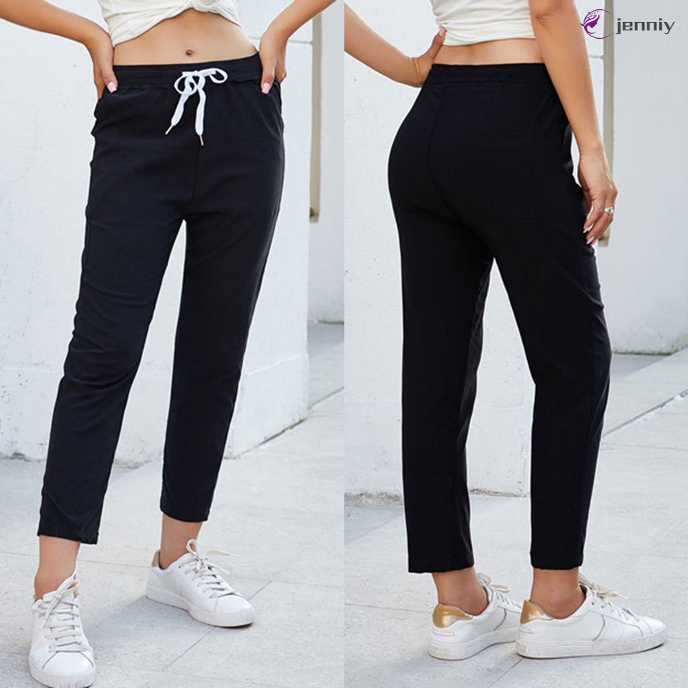 JNY• Women Autumn Cropped Pants Trousers Straight Casual Loose Trousers ...