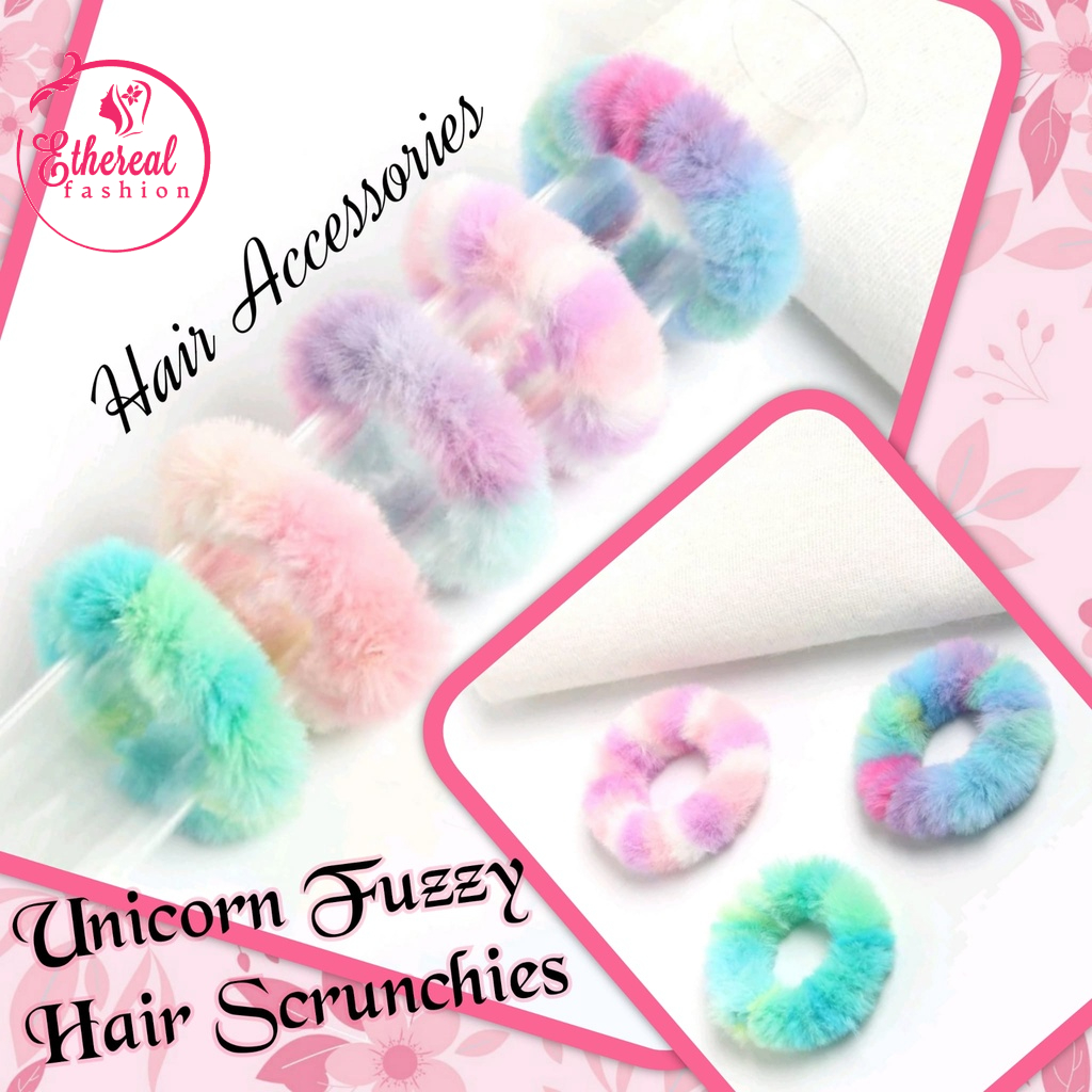 🌸ETHEREAL FASHION🌸 5PC Unicorn Fuzzy Hair Tie Fluffy Hair Tie Hair  Scrunchies Hair Bands Hair Ponytails Hair Accessories | Shopee Singapore
