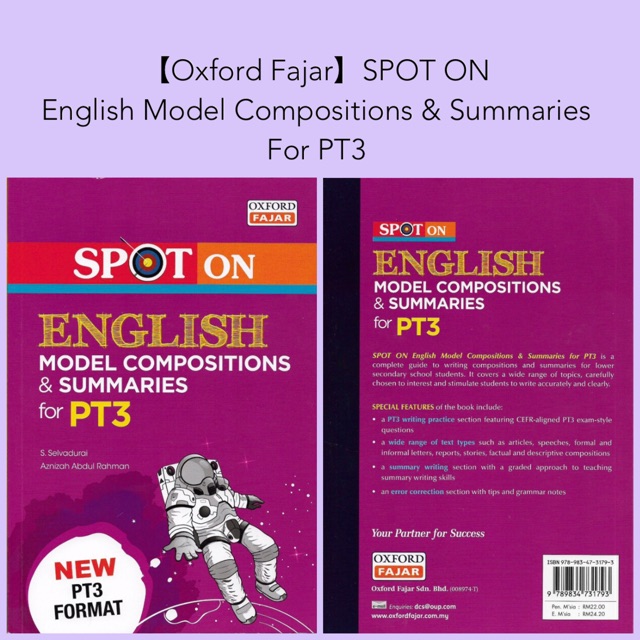 Ready Stock Oxford Fajar Spot On English Model Composition Summaries For Pt3 Shopee Singapore