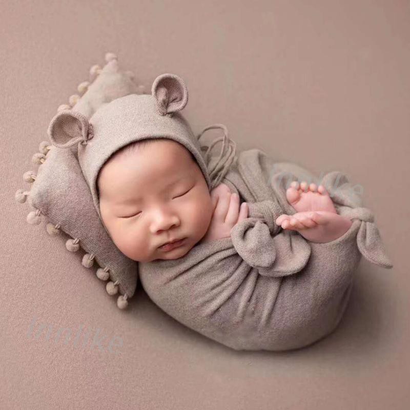 Newborn Baby Girl Boy Photography Prop Photo Crochet Knit Costume Deer Hat Set