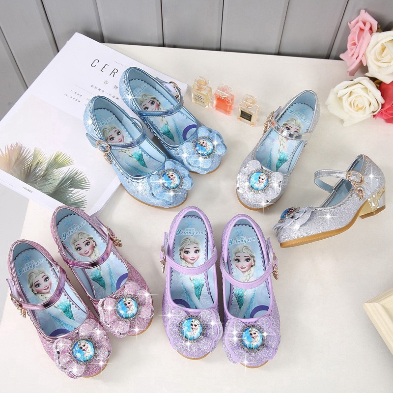 Children High Heels Girls FROZEN Princess Shoes Little Girls Single Shoes For Party Wedding