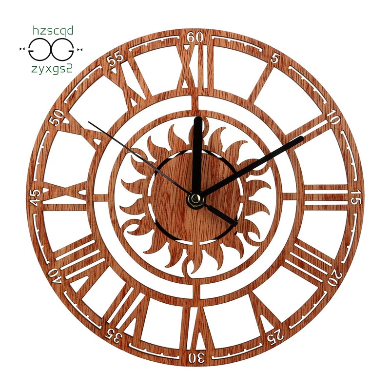 Vintage Wooden Wall Clock Shabby Chic Rustic Kitchen Home Antique Watches Decor Shopee Singapore