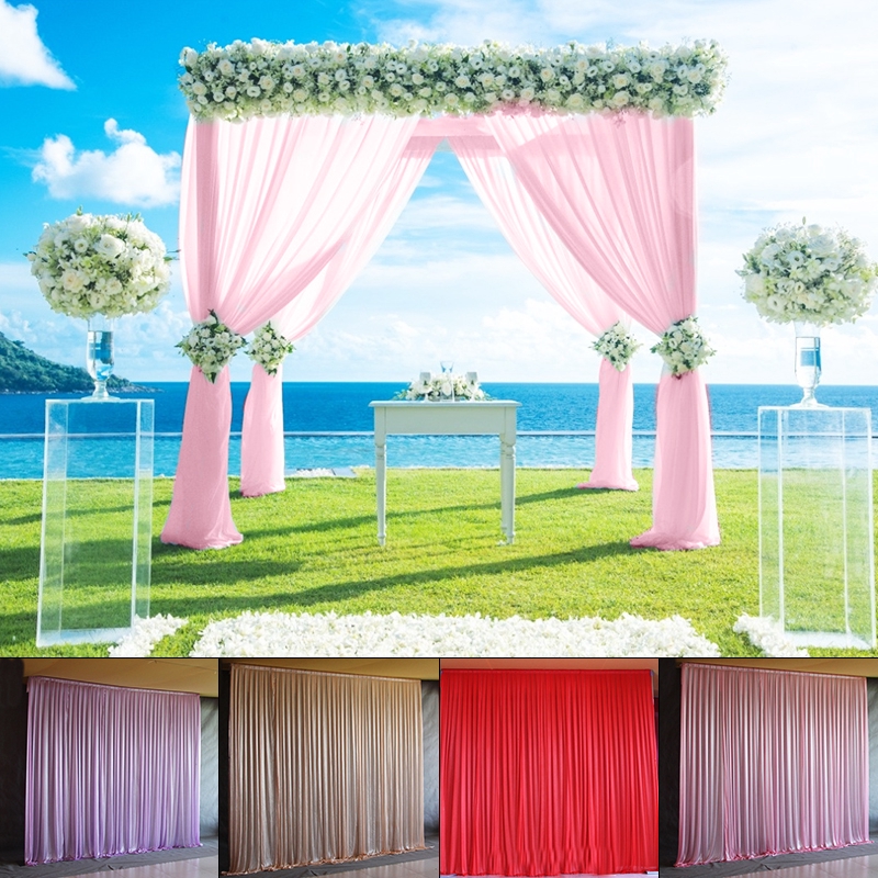 Dongxi 2 4m Colorful Ice Silk Cloth Wedding Party Backdrop Curtain