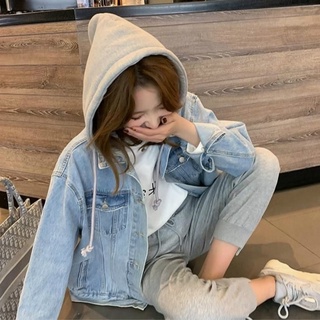 Image of thu nhỏ Korean Version Women's Retro Loose Denim Long-Sleeved Hooded Jacket 2022 Student Spring Autumn New Style Casual All-Match Top #6