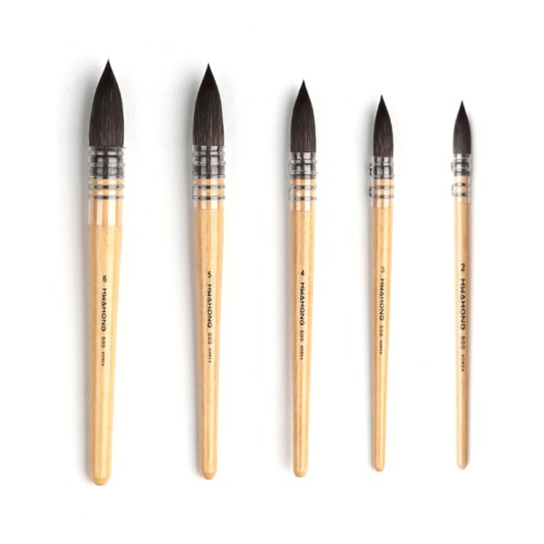 HWAHONG Artist Watercolor Painting Paint Brushes Pointed Round Brush 500 Series Shopee Singapore