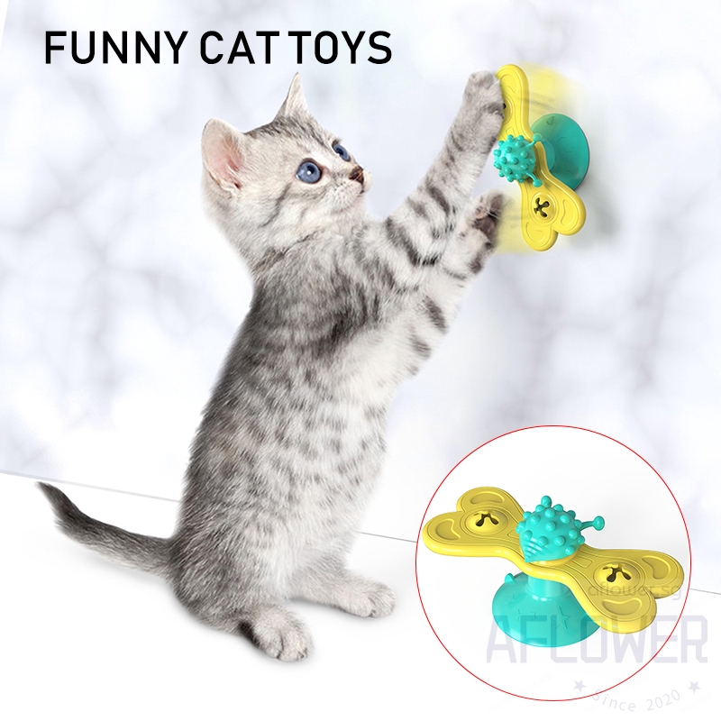 Cat Toys Puzzle Training Turntable Windmill Toy Teeth ...