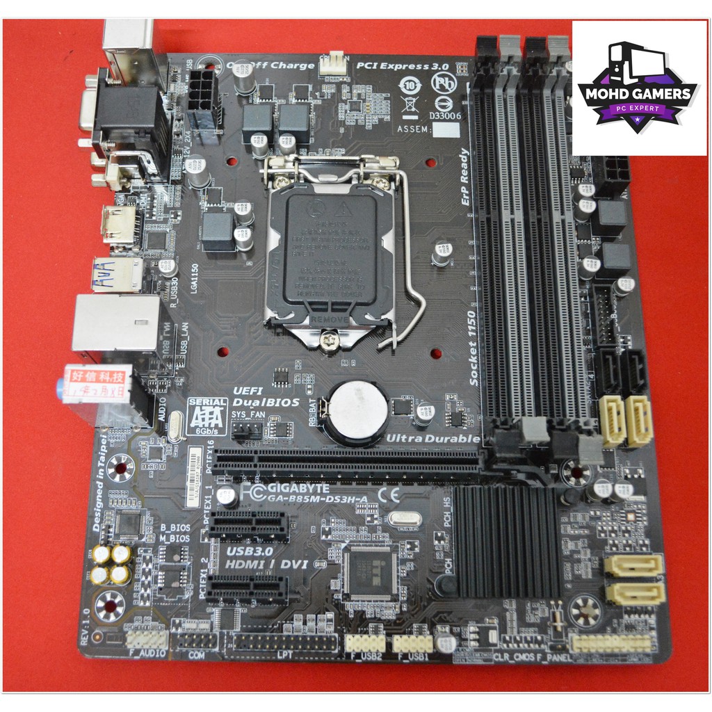 Gigabyte Ga B85m Ds3h Ds3h A Socket 1150 Motherboard Supports 4th Generation Shopee Singapore