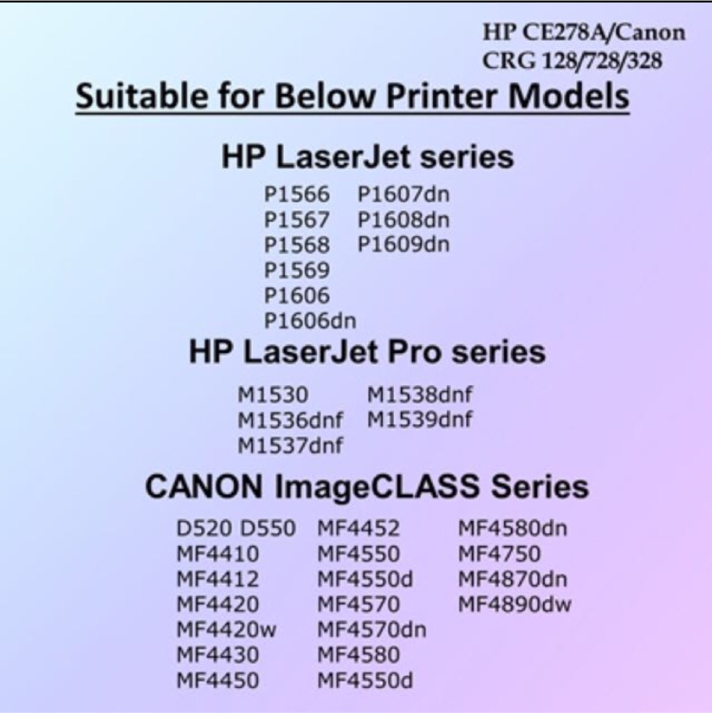 canon 328 cartridge compatibility with hp