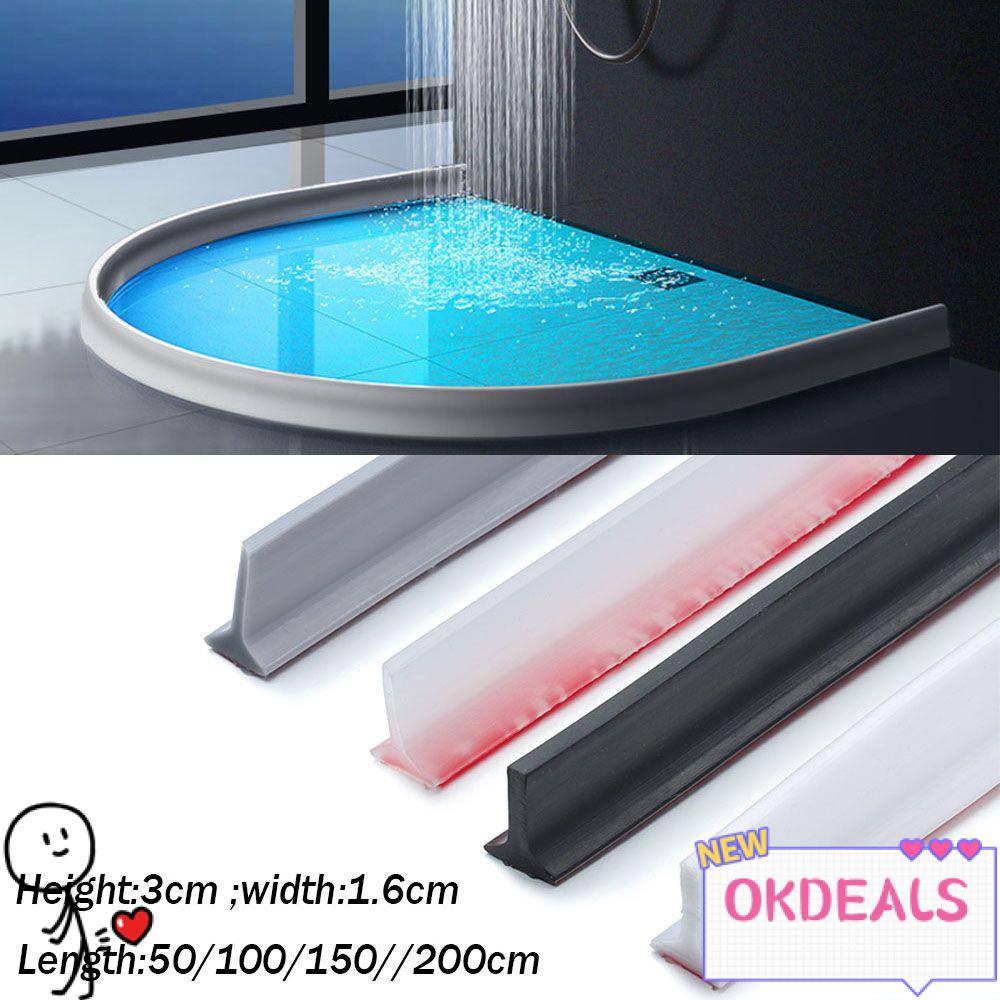 OKDEAL Water Stopper Non-slip Bendable Flood Barrier Silicone Dry and Wet Separation Door Bottom Sealing Strip