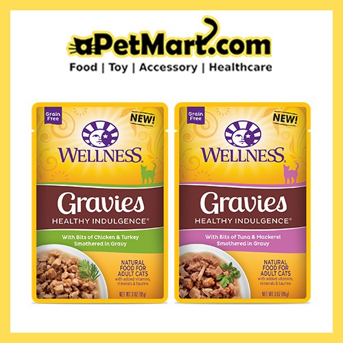 Wellness Healthy Indulgence Gravies Wet Cat Food 3oz (2 Flavors
