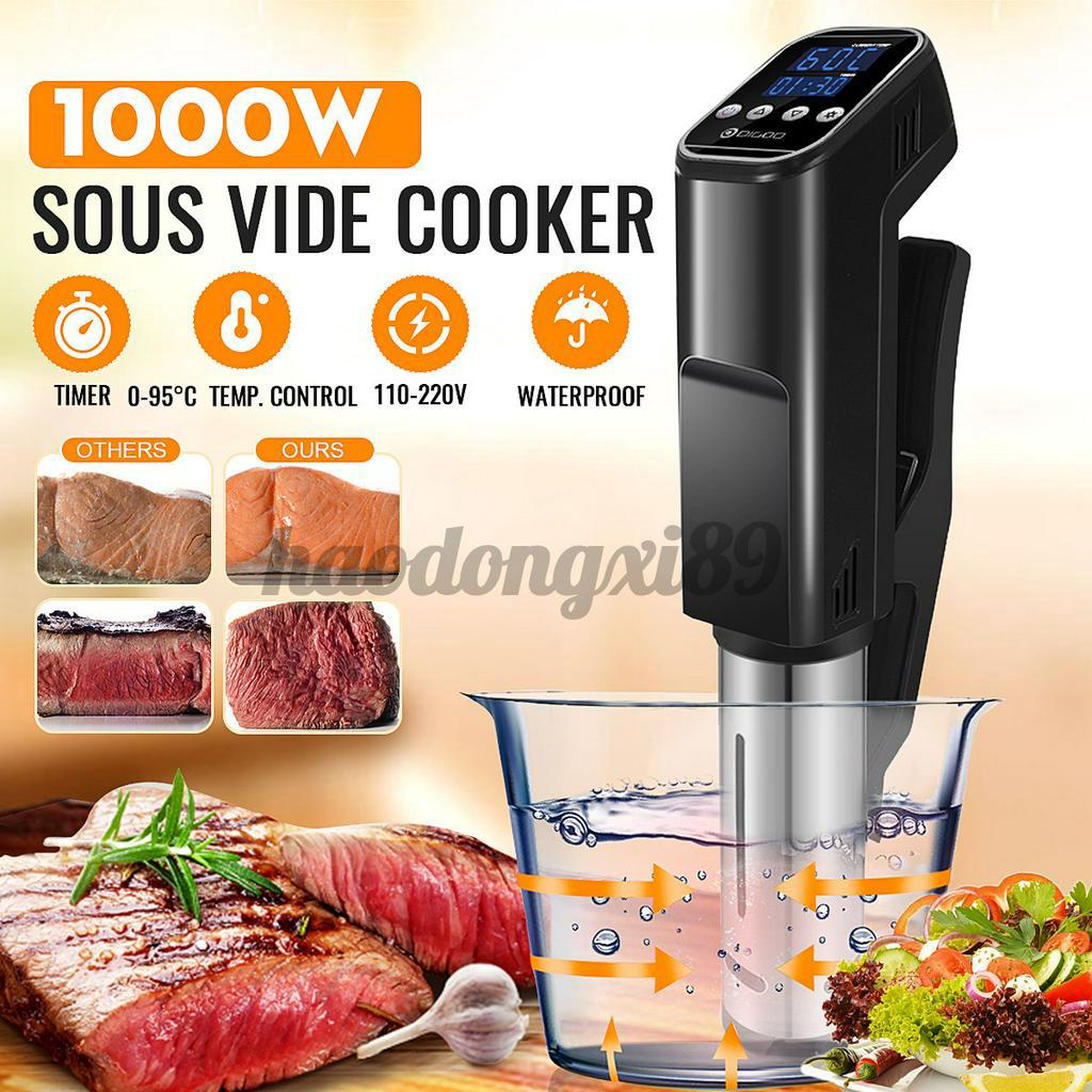 Sous Vide Cooker 1000W Immersion Circulator Precision Cooker IPX7 Waterproof Sous Vide Machine with Timer and LED Display Providing Accurate Temperature and Time Control Cookbook Included 